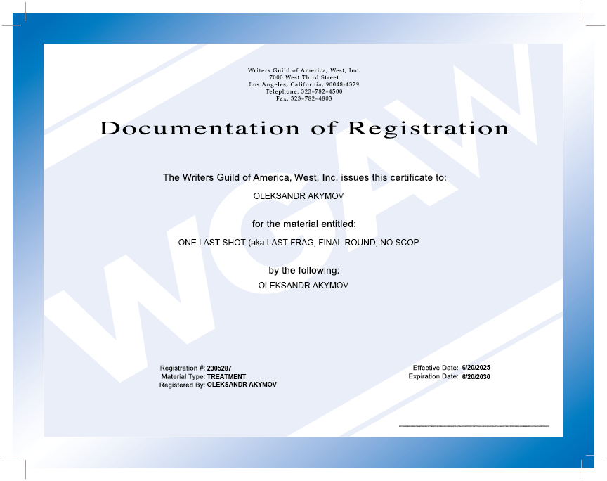 WGA West — Documentation of Registration